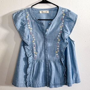 Madewell Ruffle Top - Size S